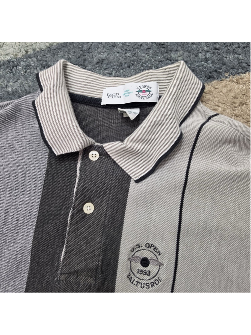 Izod Club US Open 1993 Baltusrol Polo Shirt Mens L Exclusive Event Golf Vintage
